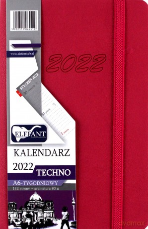 Kalendarz 2022 A6 Tyg. Techno różowy [KALENDARZ]