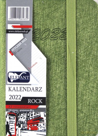 Kalendarz 2022 A7 Tyg. Rock oliwkowy [KALENDARZ]