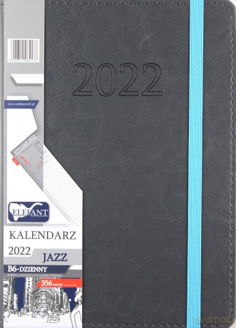 Kalendarz 2022 B6 Dzienny Jazz szary [KALENDARZ]