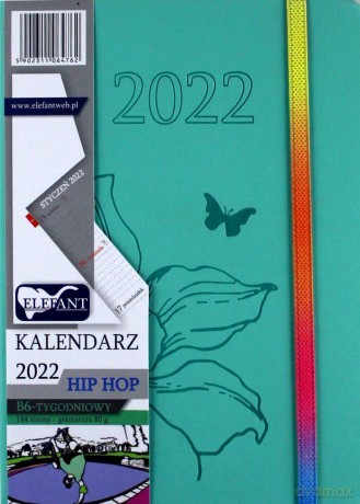 Kalendarz 2022 B6 Tyg. Hip Hop miętowy [KALENDARZ]