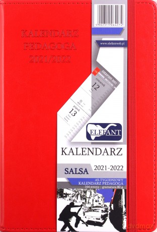 Kalendarz Pedagoga 2021/2022 A5 Tyg. Salsa czerwony [KALENDARZ]