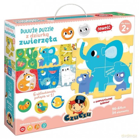 Duuuże puzzle z dziurką Zwierzęta [PUZZLE]