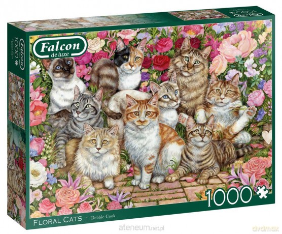 1000 el. Falcon Koty i kwiaty [PUZZLE]