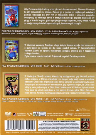 Kolekcja kreskówek Disney 2: Chip i Dale: Nadciągają kłopoty/Dookoła świata z Timonem i Pumbą/Gumisie: szalona wyprawa [3DVD]