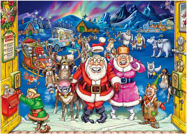 2x1000 el. Wasgij Fabryka Świętego Mikołaja [PUZZLE]