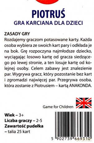 Gra karciana Piotruś 3+ TVP S.A. [KARTY]
