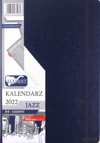 Kalendarz 2022 A4 Dzienny Jazz granatowy [KALENDARZ]