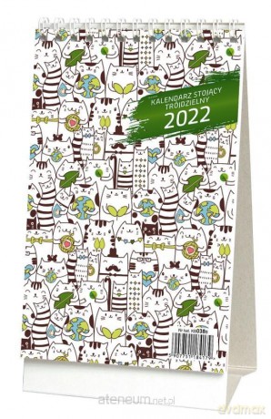 Kalendarz 2022 biurkowy stojący, trójdzielny [KALENDARZ]