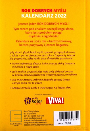 Kalendarz 2022 ROK DOBRYCH MYŚLI [KALENDARZ]