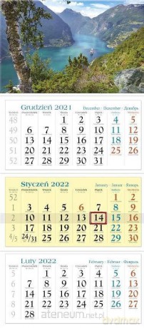 Kalendarz 2022 Trójdzielny Fiord KT8 [KALENDARZ]