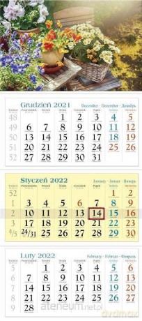 Kalendarz 2022 Trójdzielny Kwiaty KT11 [KALENDARZ]