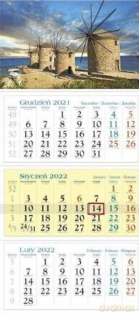 Kalendarz 2022 Trójdzielny Wiatraki KT7 [KALENDARZ]