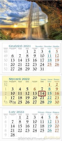 Kalendarz 2022 Trójdzielny Wodospad KT6 [KALENDARZ]