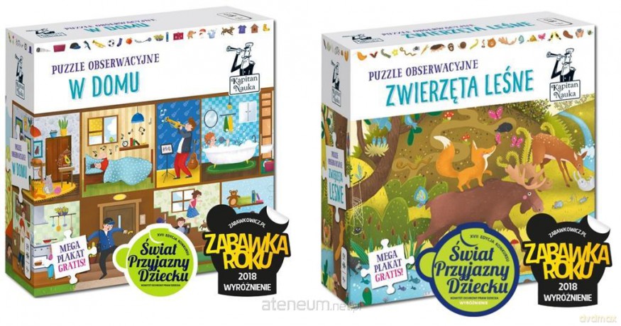 Pakiet: W domu+Zwierzeta leśne puzzle obserwacyjne