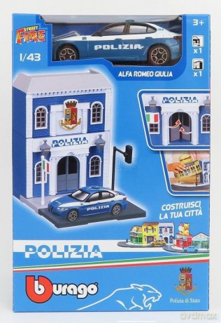 Str. Fire Bburago City Police Station 1:43
