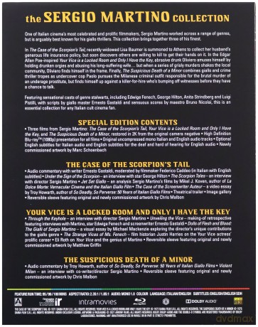 The Sergio Martino Collection: The Case of the Scorpion's Tail / Your Vice Is a Locked Room and Only I Have the Key / The Suspicious Death of a Minor [BOX] [3xBlu-Ray]