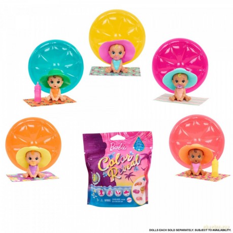 Lalka Barbie Color Reveal Bobas Seria Wakacyjna