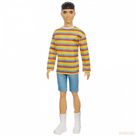Lalka Barbie Fashionistas - Ken Bluza kolorowe paski