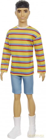 Lalka Barbie Fashionistas - Ken Bluza kolorowe paski
