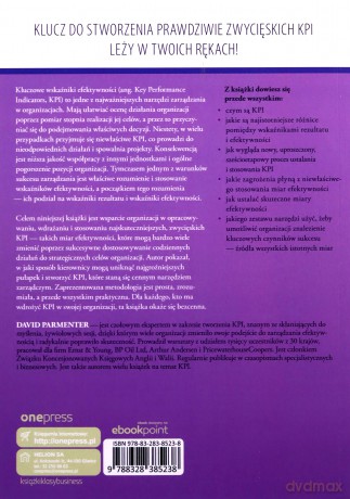 Kluczowe wskaźniki efektywności (KPI). Tworzenie, wdrażanie i stosowanie - David Parmenter [KSIĄŻKA]