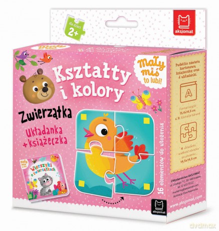 Kształty i kolory. Zwierzątka. Układanka + książeczka. Mały miś to lubi! [KSIĄŻKA]
