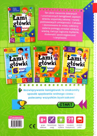 Łamigłówki 8-letniej główki. Labirynty, krzyżówki, zadania logiczne [KSIĄŻKA]