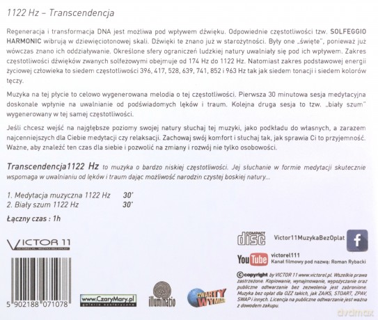 Solfeggio Harmonic - 1122 Hz - Transcendencja [CD]