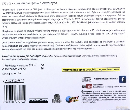 Solfeggio Harmonic - 396 Hz - Uwalnianie Lęków Pierwotnych [CD]