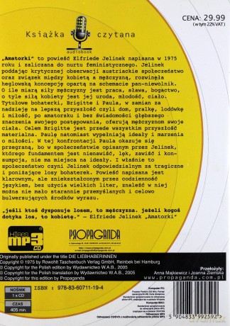 Amatorki - Elfriede Jelinek [AUDIOBOOK] [CD]