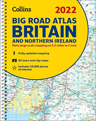2022 Collins Big Road Atlas Britain: A3 Spiral - Collins Maps [KSIĄŻKA]