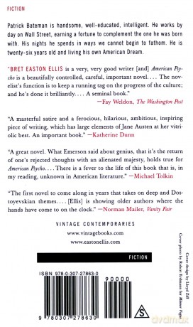 American Psycho Vintage Contemporaries - Bret Easton Ellis [KSIĄŻKA]
