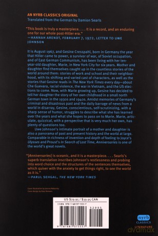 Anniversaries, Volume 1: From a Year in the Life of Gesine Cresspahl, August 1967-April 1968 - Uwe Johnson [KSIĄŻKA]
