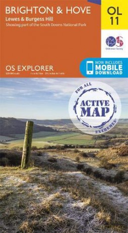 Brighton and Hove OS Explorer Active map OL11 featuring part of the South Downs National Park and South Downs Way - Ordnance Survey [KSIĄŻKA]