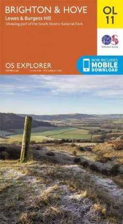 Brighton and Hove OS Explorer map OL11 featuring part of the South Downs National Park and South Downs Way - Ordnance Survey [KSIĄŻKA]