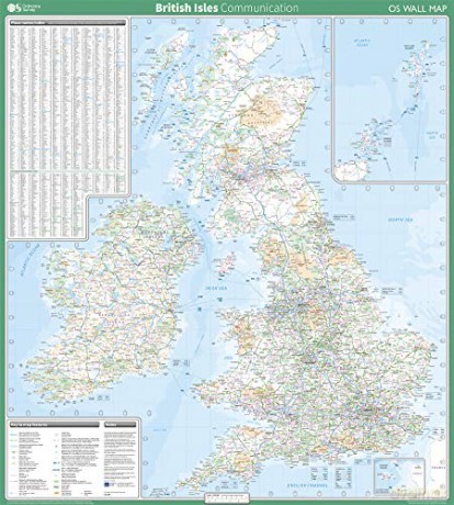 British Isles Communication OS Wall Map - Ordnance Survey [KSIĄŻKA]
