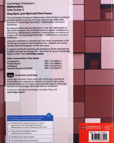Cambridge Checkpoint Mathematics Skills Builder Workbook 9 - Greg Byrd [KSIĄŻKA]