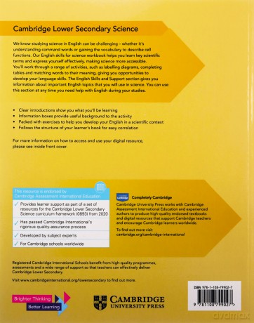 Cambridge Lower Secondary Science English Language Skills Workbook 7 with Digital Access 1 Year - Mary Jones [KSIĄŻKA]