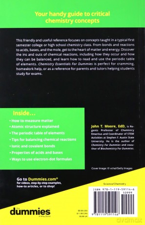 Chemistry Essentials For Dummies - Moore [KSIĄŻKA]