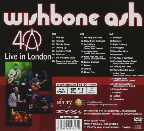 Wishbone Ash: 40th Anniversary Concert - Live in London [CD]+[DVD]