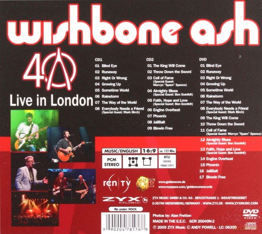 Wishbone Ash: 40th Anniversary Concert - Live in London [CD]+[DVD]