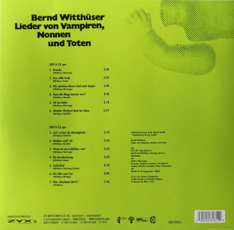 Bernd Witthuser: Lieder von Vampiren, Nonnen un [Winyl]