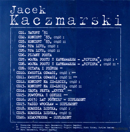 Jacek Kaczmarski: Ze Sceny [BOX] [20CD]