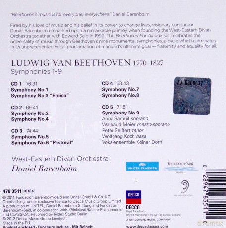 Daniel Barenboim: Beethoven For All [BOX] [5CD]