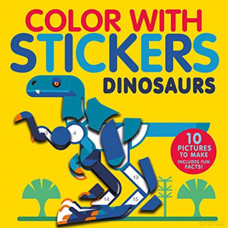Color with Stickers: Dinosaurs: Create 10 Pictures with Stickers! - Jonny Marx [KSIĄŻKA]
