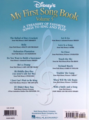 Disney's My First Songbook: Volume 5 Easy Piano - Disney [KSIĄŻKA]