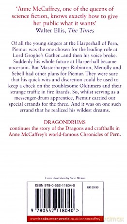 Dragondrums: Dragonriders of Pern: 6: deception and discretion loom large in this fan-favourite from one of the most influential fantasy and SF writers of all time The Dragon Books - Anne McCaffrey [KSIĄŻKA]