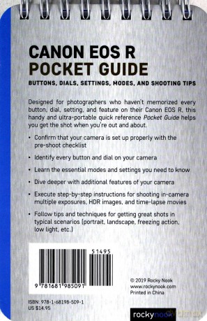 Canon Eos R: Pocket Guide: Buttons, Dials, Settings, Modes, And Shooting Tips (Pocket Guide Series For Photographers) - Rocky Nook [KSIĄŻKA]