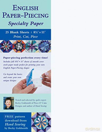 English Paper-Piecing Specialty Paper: 25 blank sheets | 8 1/2" x 11" | Print, cut, piece - Becky Goldsmith [KSIĄŻKA]