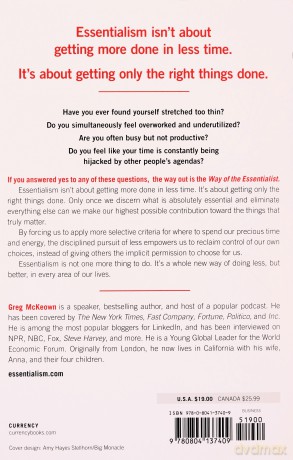 Essentialism: The Disciplined Pursuit of Less - Greg McKeown [KSIĄŻKA]