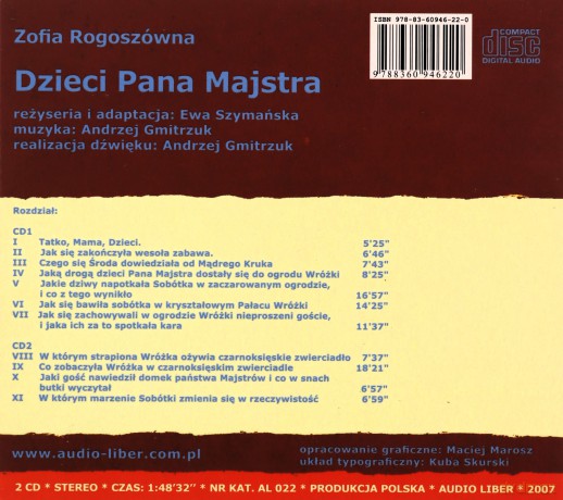 Dzieci Pana Majstra Cz.1/2 (twarda) - Zofia Rogoszówna [AUDIOBOOK] [CD]